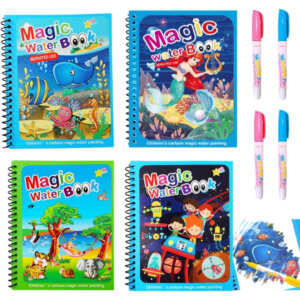 Water Magic Coloring Books with Refillable Pens