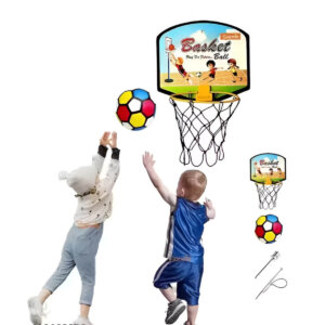 Basketball Set For Kids With Hoop, Stand, Ball & Net Premium Basketball