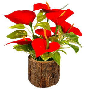 Artificial Red Color Leaf Plant for Decor