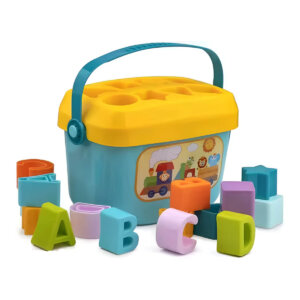 First's Block Shapes and Sorter, 16 Blocks, ABCD Blocks with Other Shapes