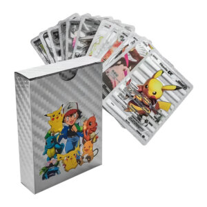 Premium Silver Pokemon Cards Game Collector’s Edition Deck for Kids – 55Pcs
