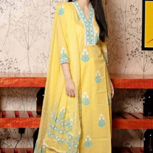 Cotton Decent Floral Printed Straight Trendy Kurta