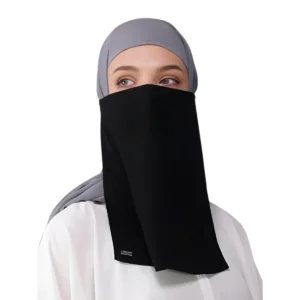 One Layer Half Niqab Nose Piece Knot Tie Hijab
