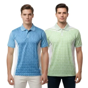 Men’s Digital Matrix Polo Geometric Print - Size L