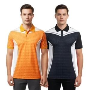Men’s Premium Graphic Print Polo T-Shirt Combo – M Size