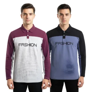 Men’s Premium Dual-Tone Polo T-Shirt – XL Size