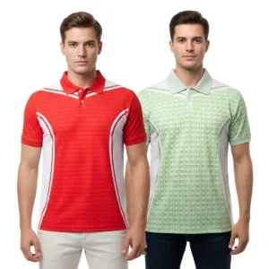 Men’s Premium Graphic Print Polo T-Shirt Combo – XL Size